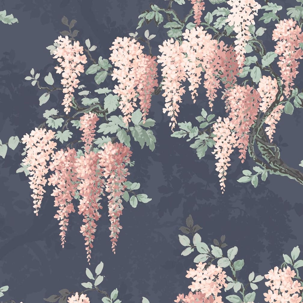 Wisteria Midnight Mint Wallpaper