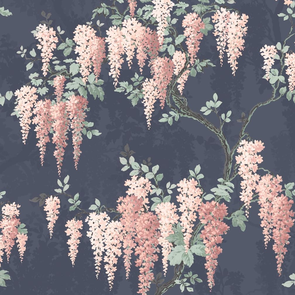 Wisteria Midnight Mint Wallpaper