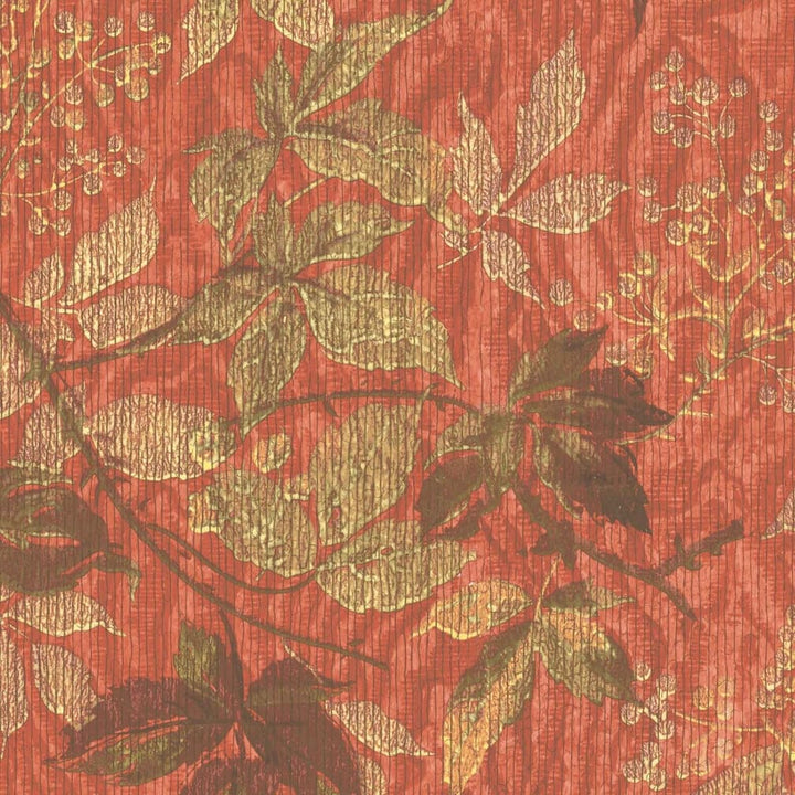 Woodchip & Magnolia Tropic Coral Red Wallpaper