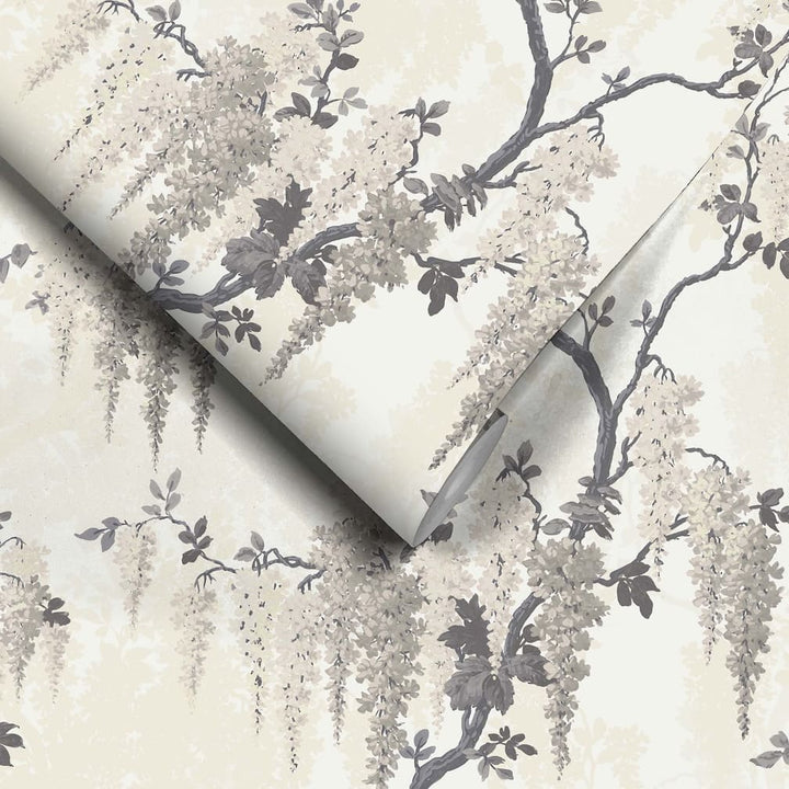 Woodchip & Magnolia Wisteria in Taupe Wallpaper