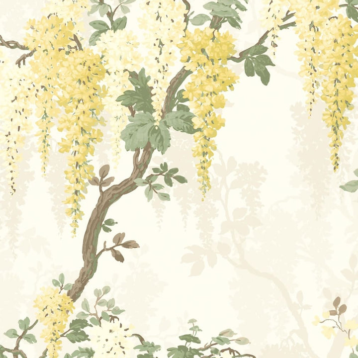 Woodchip & Magnolia Wisteria in Lemon Yellow Wallpaper