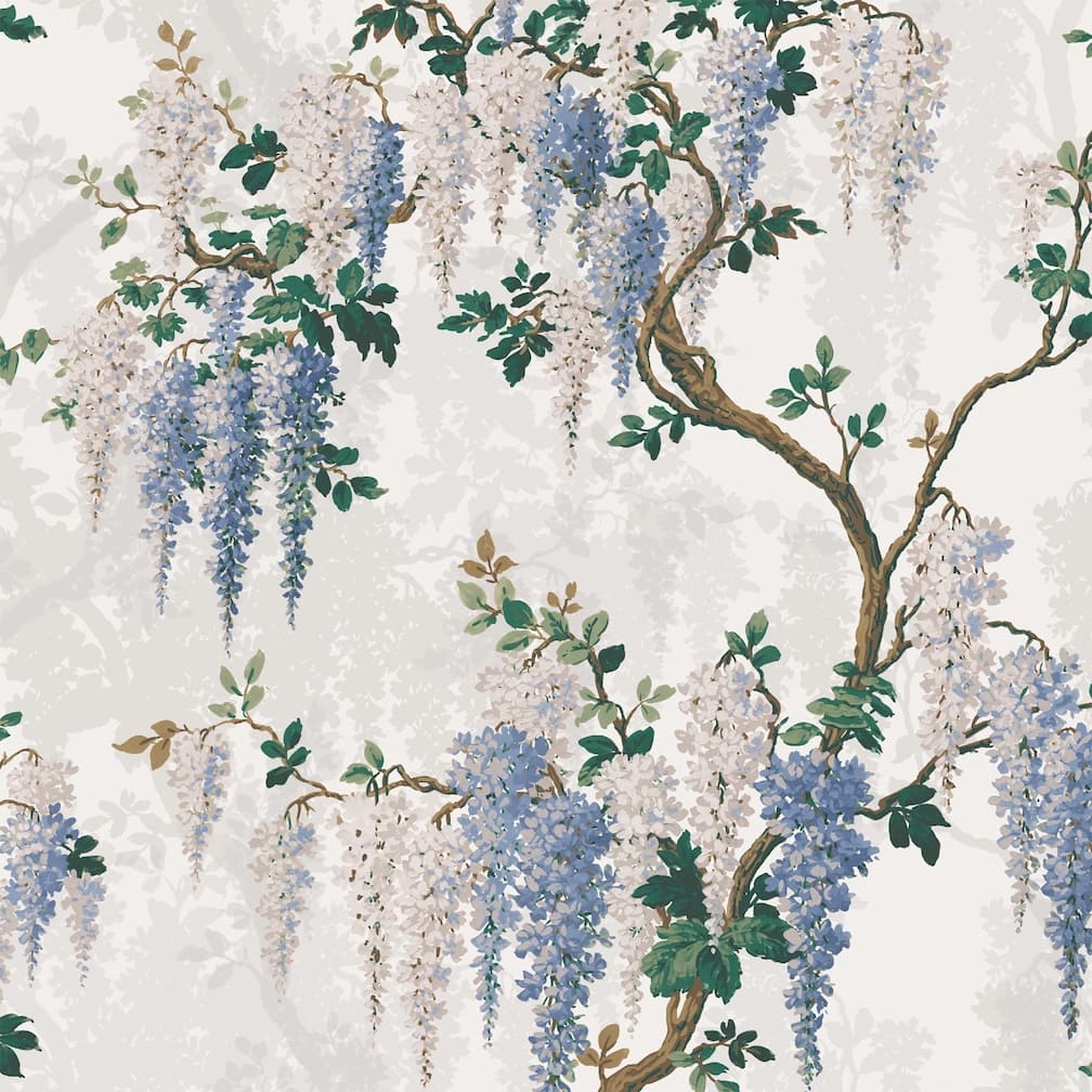 Wisteria in Cornflower Blue Wallpaper