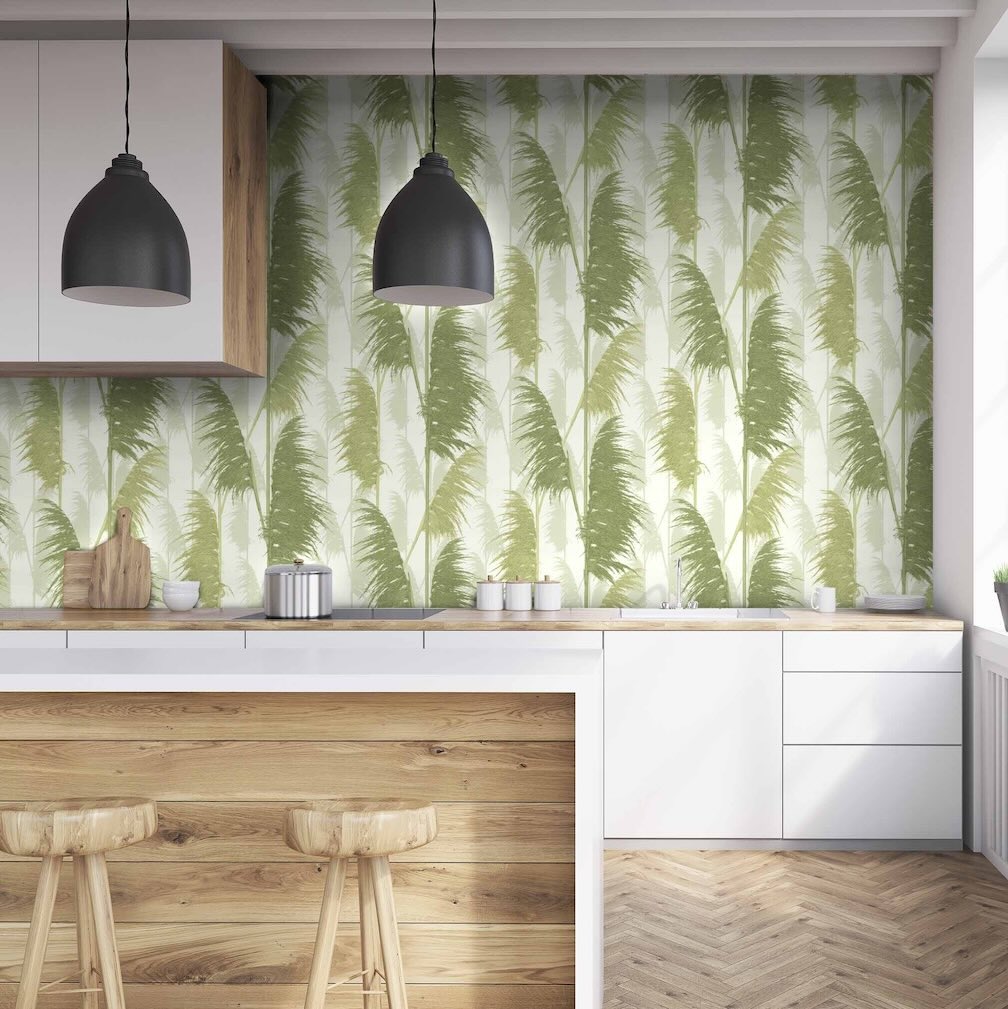 Woodchip & Magnolia Swingers Paradise Green Wallpaper