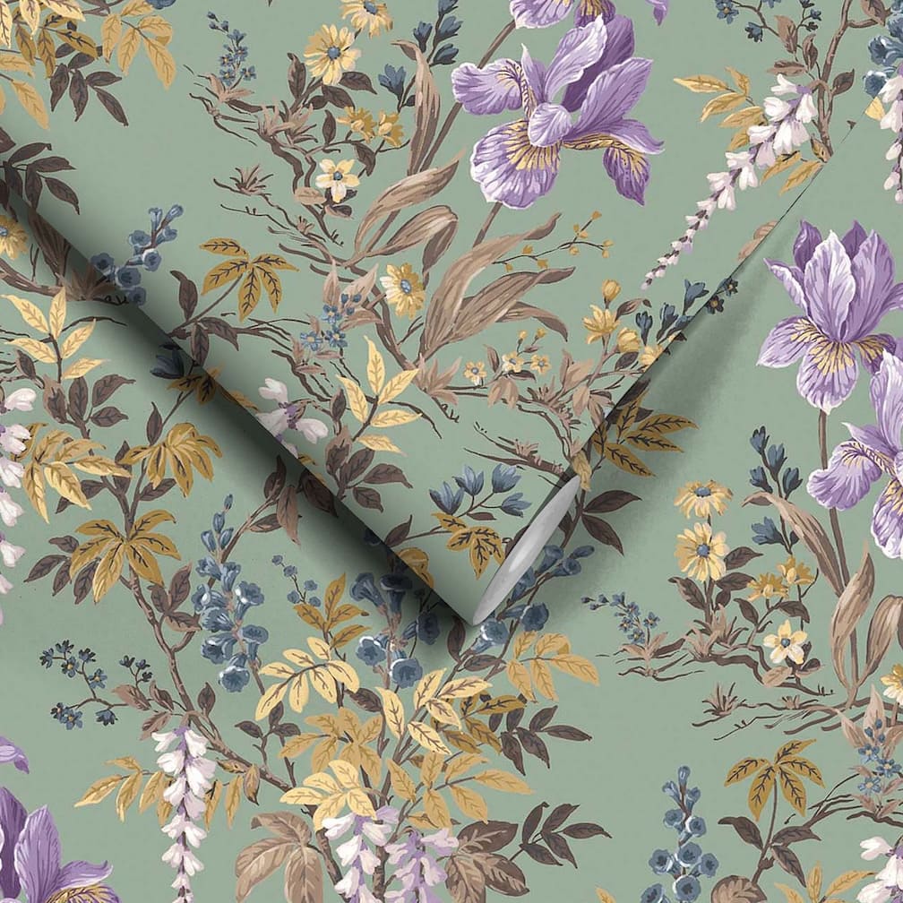 Woodchip & Magnolia Hestia Wild Garlic Green Wallpaper