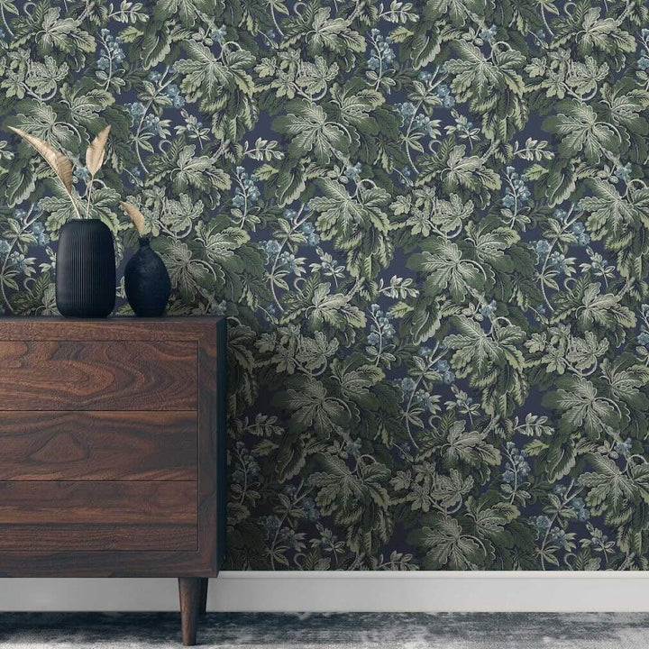 Woodchip & Magnolia Avar Reservoir Blue Wallpaper