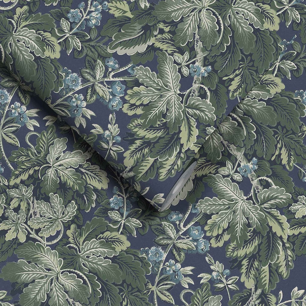 Woodchip & Magnolia Avar Reservoir Blue Wallpaper