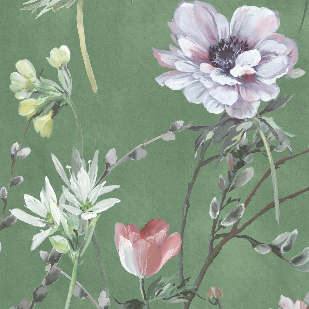 Woodchip & Magnolia Maytime Evergreen Wallpaper