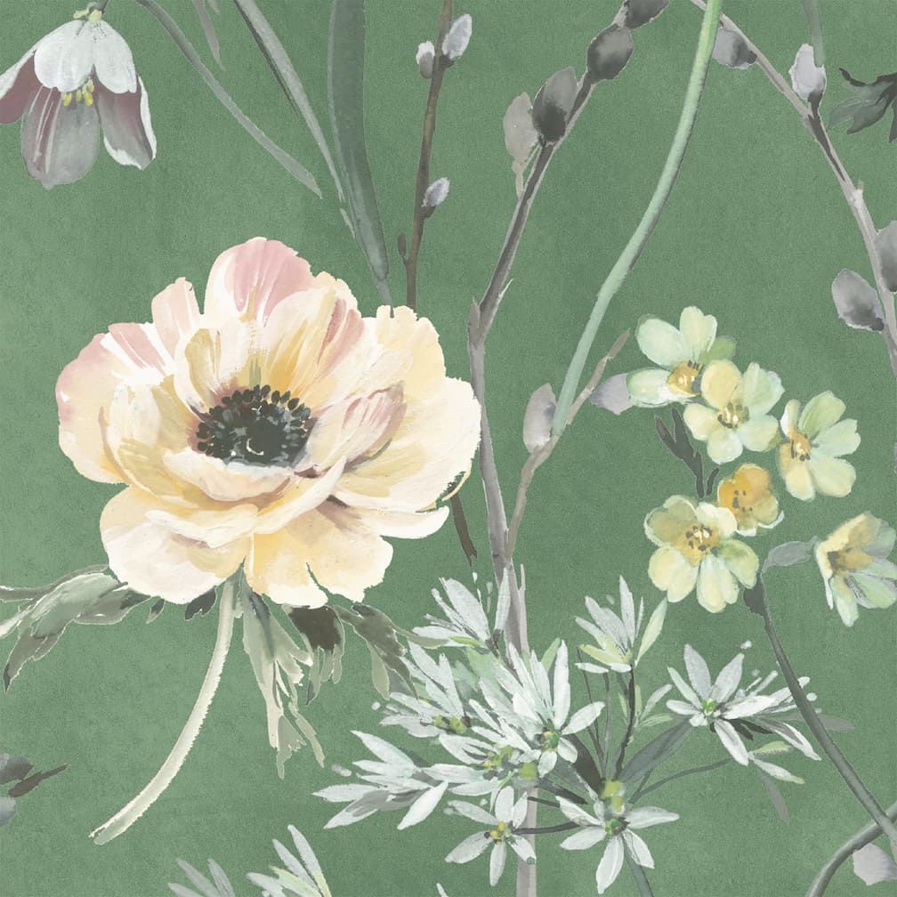 Woodchip & Magnolia Maytime Evergreen Wallpaper