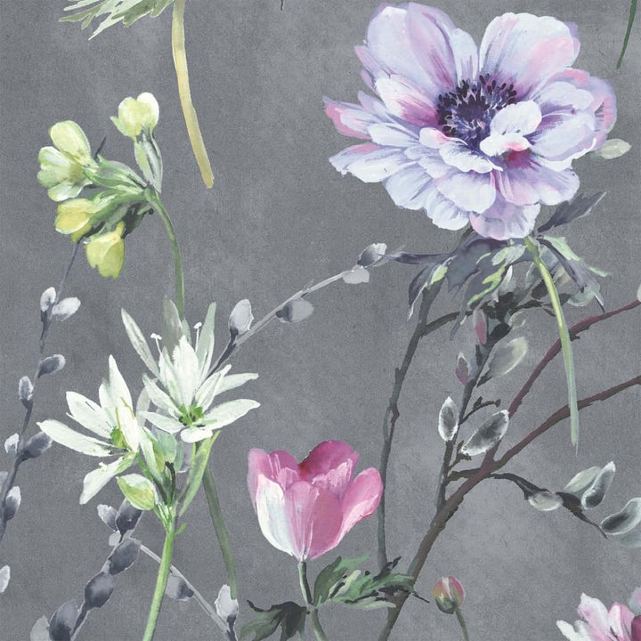 Woodchip & Magnolia Maytime Dusky Grey Wallpaper
