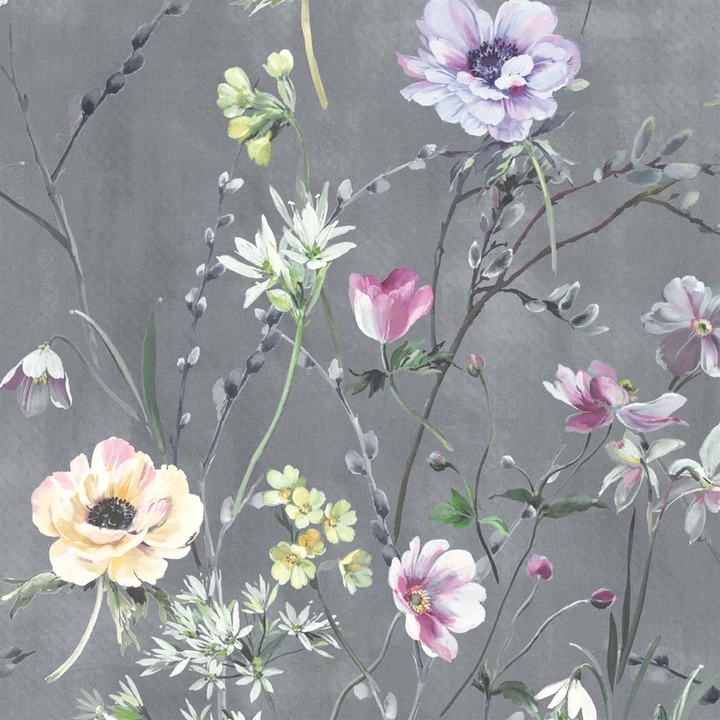 Woodchip & Magnolia Maytime Dusky Grey Wallpaper