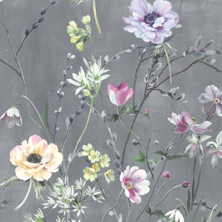 Woodchip & Magnolia Maytime Dusky Grey Wallpaper