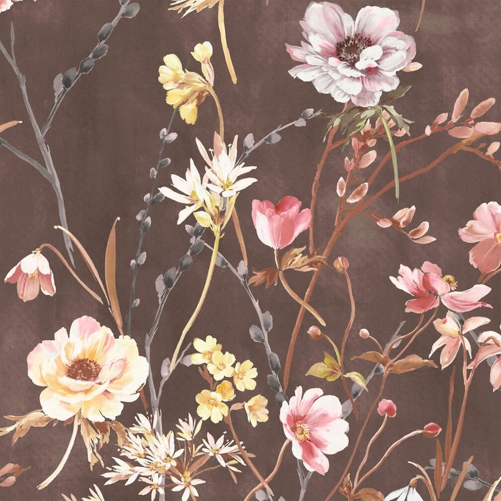 Woodchip & Magnolia Maytime Vintage Brown Wallpaper