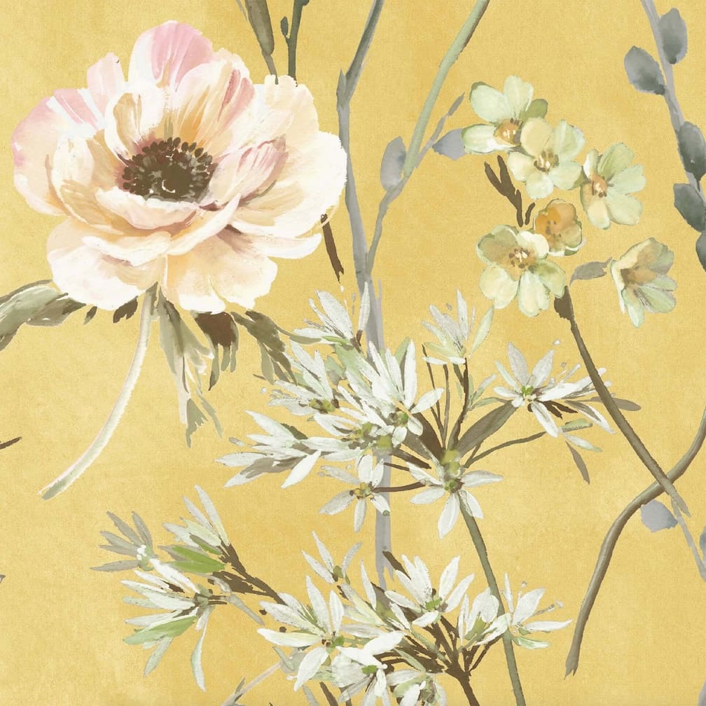 Woodchip & Magnolia Maytime Sunny Yellow Wallpaper