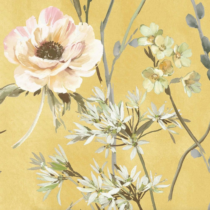 Woodchip & Magnolia Maytime Sunny Yellow Wallpaper