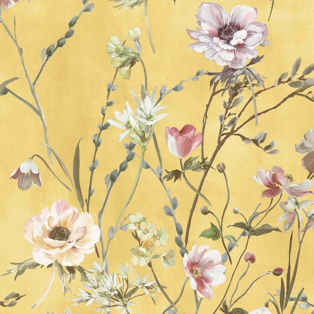 Woodchip & Magnolia Maytime Sunny Yellow Wallpaper