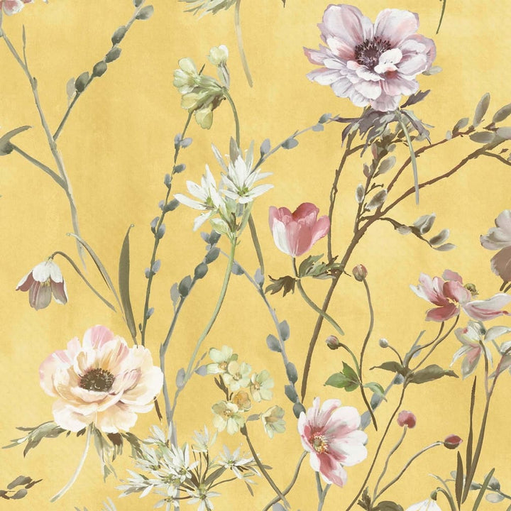 Woodchip & Magnolia Maytime Sunny Yellow Wallpaper