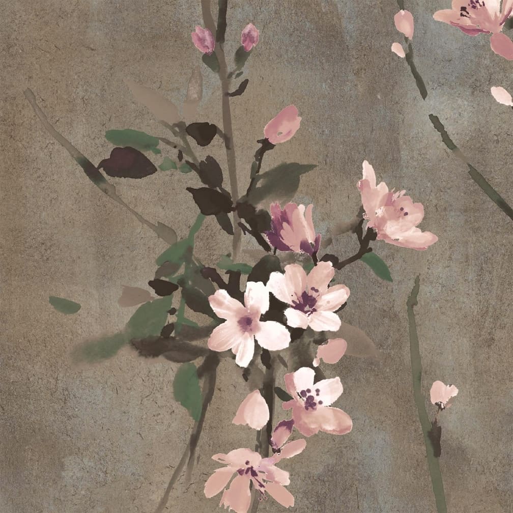 Woodchip & Magnolia Blossom Brown & Blush Wallpaper