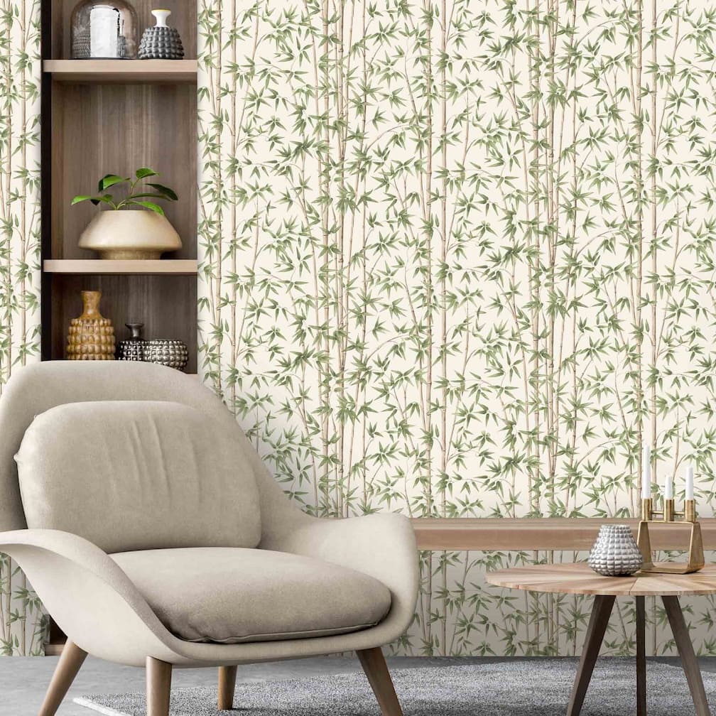 Woodchip & Magnolia Bamboozle Sage Wallpaper