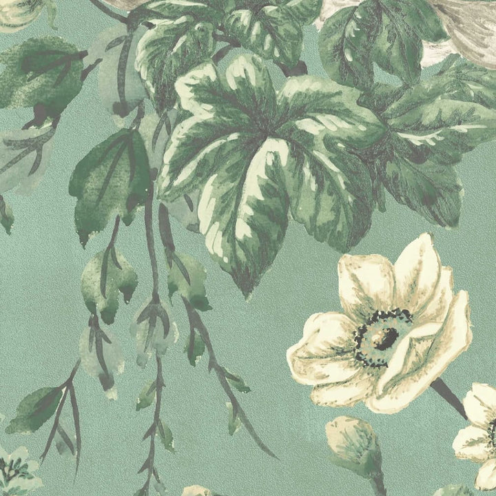 Woodchip & Magnolia Maurice Duck Moss Green Wallpaper