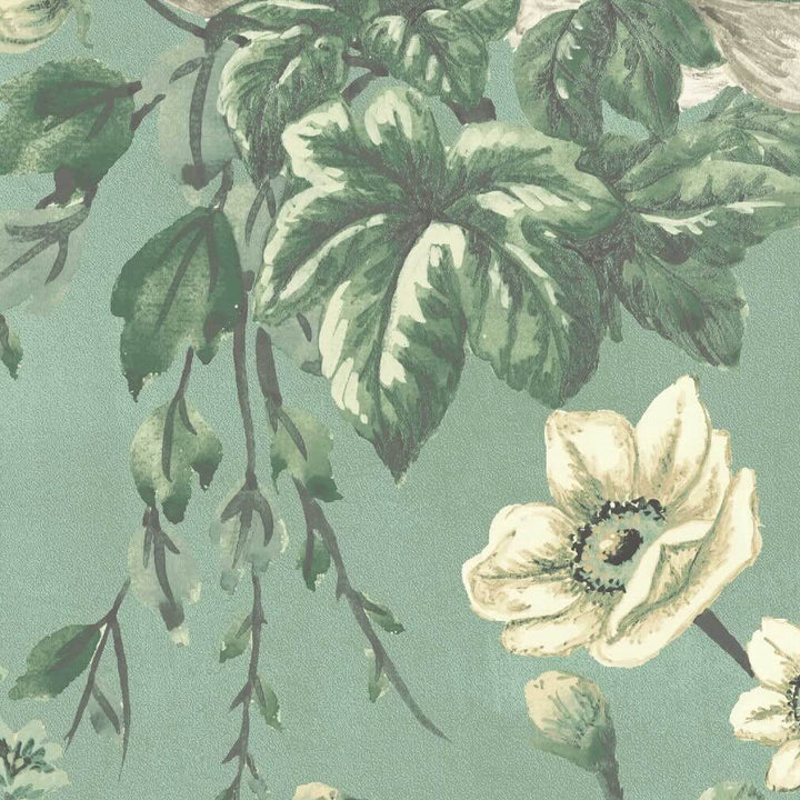 Woodchip & Magnolia Maurice Duck Moss Green Wallpaper