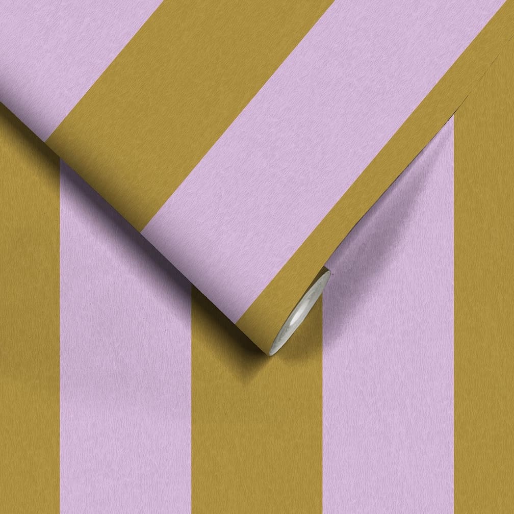 Woodchip & Magnolia Awning Stripe Pistachio Wallpaper