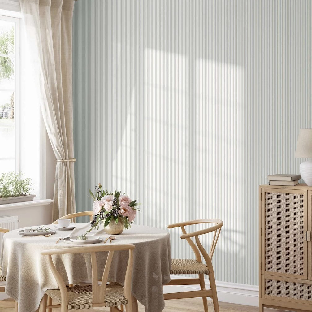 Woodchip & Magnolia Matchstick Cornflower Blue Wallpaper