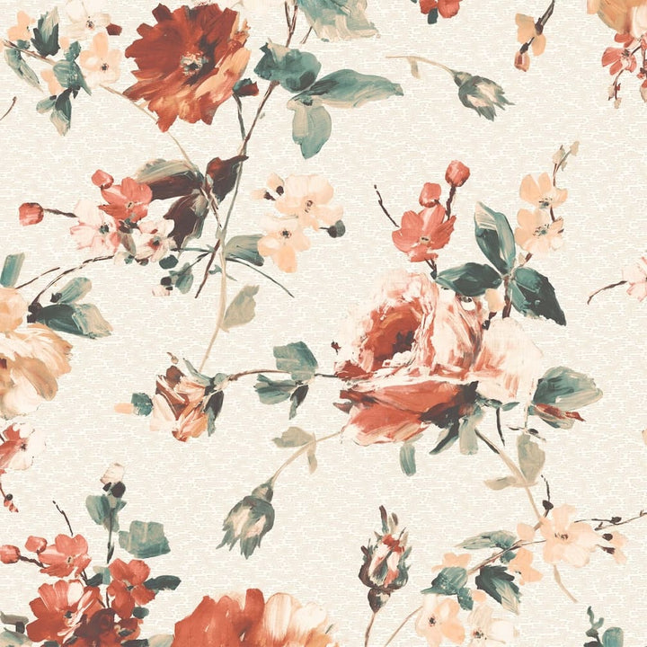 Woodchip & Magnolia Lancashire Rose Rust Wallpaper