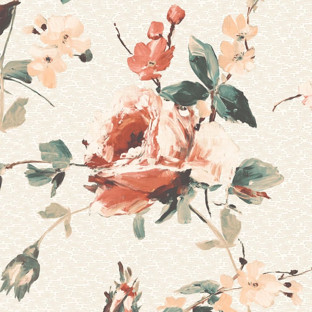 Woodchip & Magnolia Lancashire Rose Rust Wallpaper