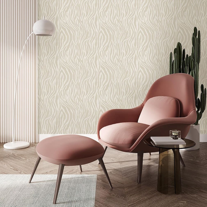 Woodchip & Magnolia Debra Zebra Putty Wallpaper