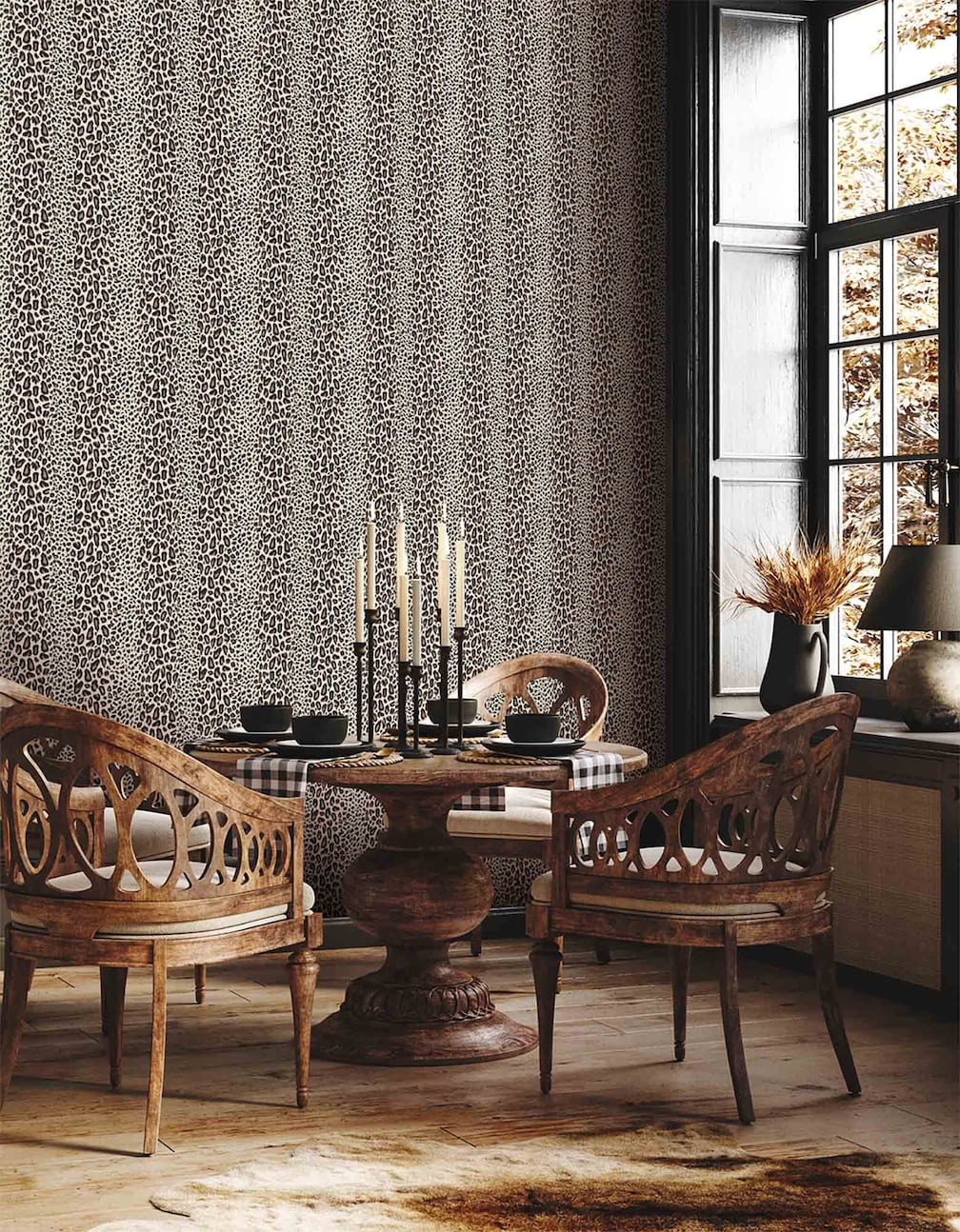 Woodchip & Magnolia Tabby Kat Brunette Stripe Wallpaper