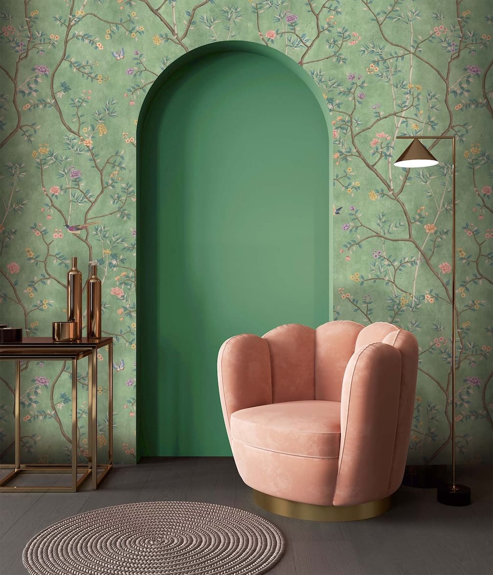 Woodchip & Magnolia Onism Spring Green Wallpaper