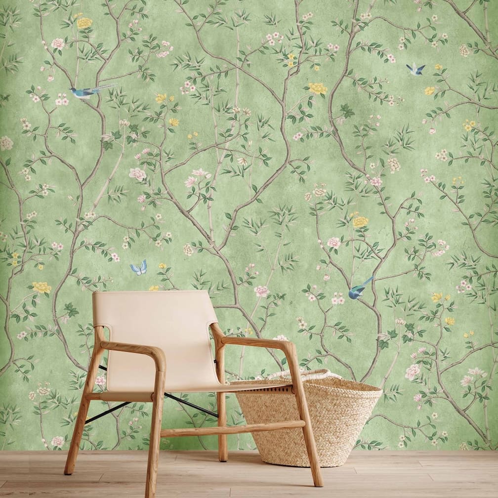 Woodchip & Magnolia Onism Apple Green Wallpaper
