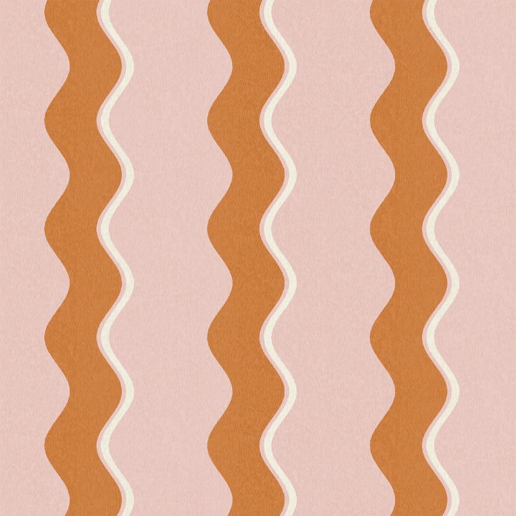 Woodchip & Magnolia Cari Wave Gorse/Pink Cloud Wallpaper