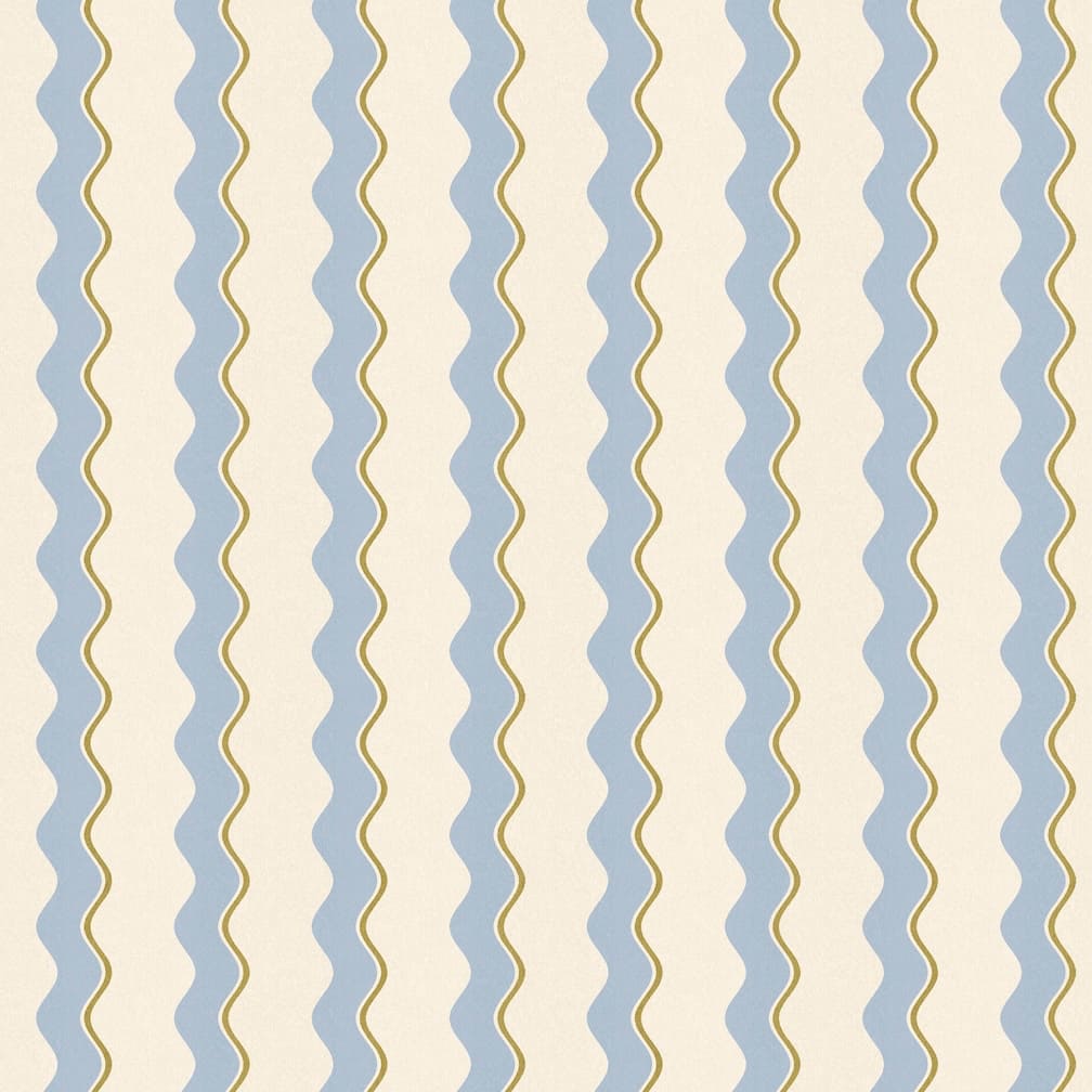 Woodchip & Magnolia Cari Wave Sky Blue/Pebble Wallpaper