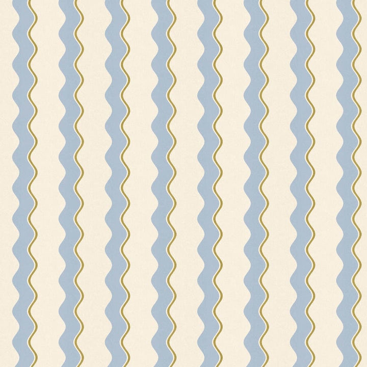 Woodchip & Magnolia Cari Wave Sky Blue/Pebble Wallpaper
