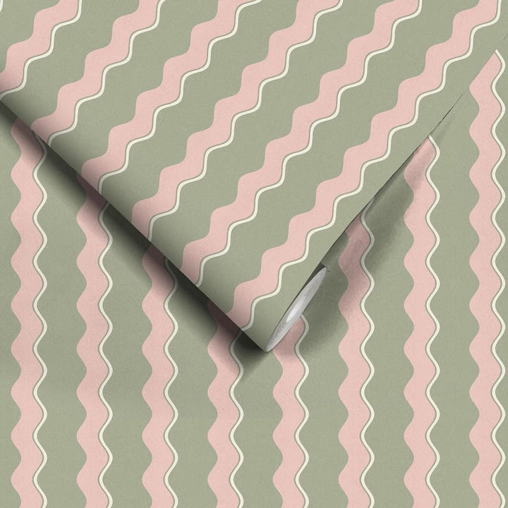 Woodchip & Magnolia Cari Wave Bracken Wallpaper
