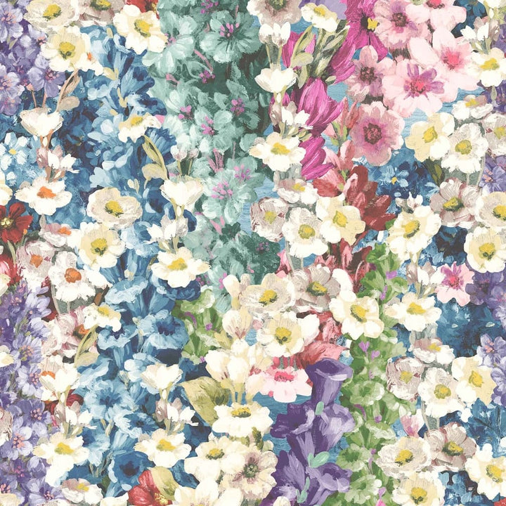 Woodchip & Magnolia Alcea Electric Blue Wallpaper