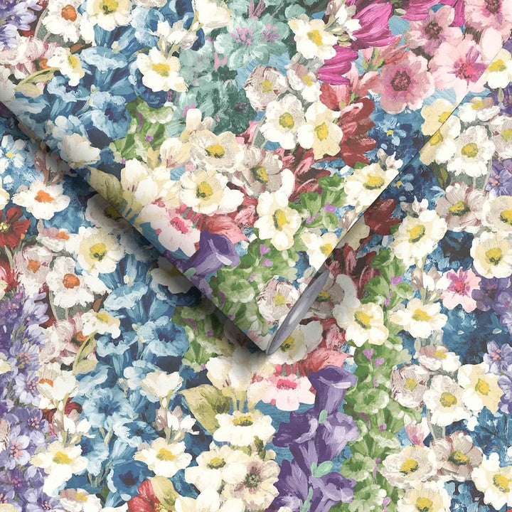 Woodchip & Magnolia Alcea Electric Blue Wallpaper
