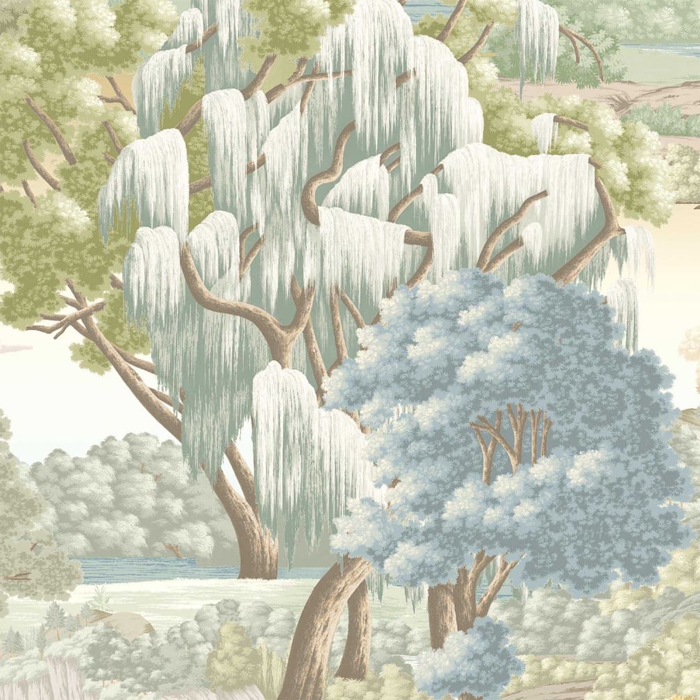 Woodchip & Magnolia Enchanted Gardens Mint Wallpaper