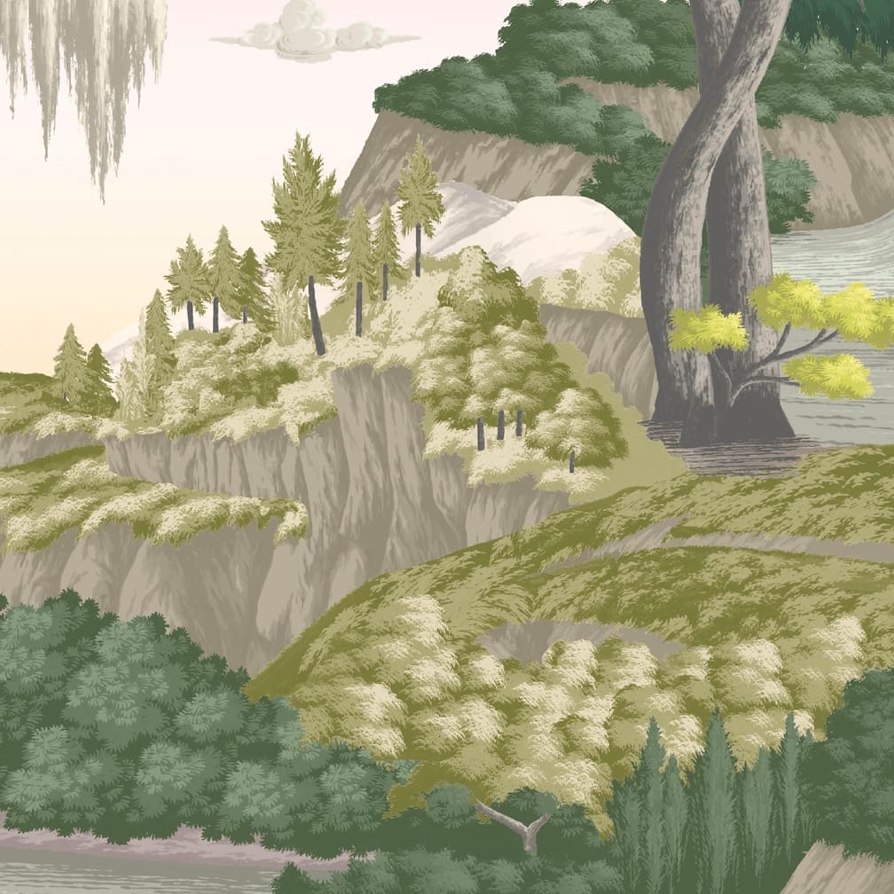 Woodchip & Magnolia Enchanted Gardens Pink Haze Wallpaper