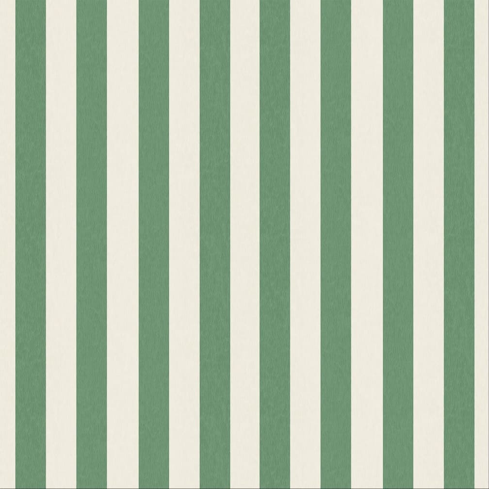 Woodchip & Magnolia Jockey Stripe Green/Magnolia Wallpaper