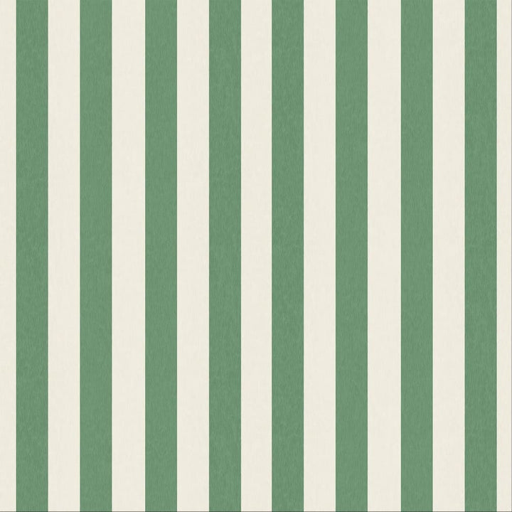 Woodchip & Magnolia Jockey Stripe Green/Magnolia Wallpaper