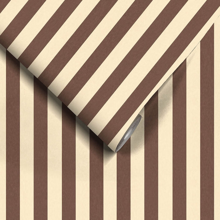 Woodchip & Magnolia Jockey Stripe Neapolitan Wallpaper