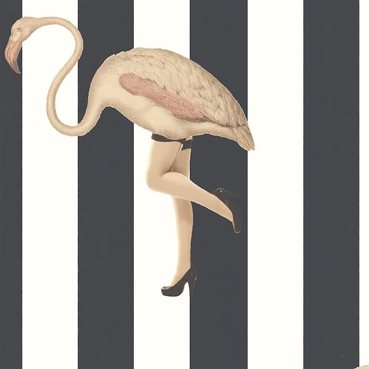 Woodchip & Magnolia Marilyn Jet Stripe Wallpaper