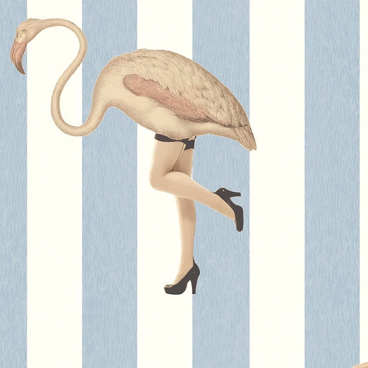 Woodchip & Magnolia Marilyn Vintage Blue Stripe Wallpaper