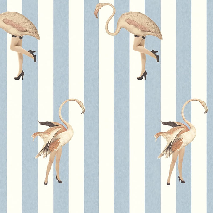 Woodchip & Magnolia Marilyn Vintage Blue Stripe Wallpaper