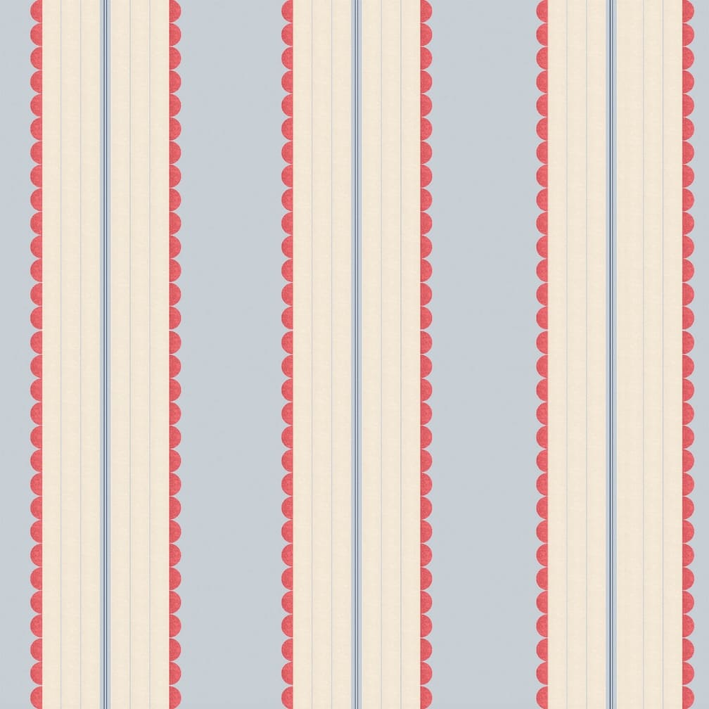Woodchip & Magnolia Pin Up Stripe Red Blue Wallpaper