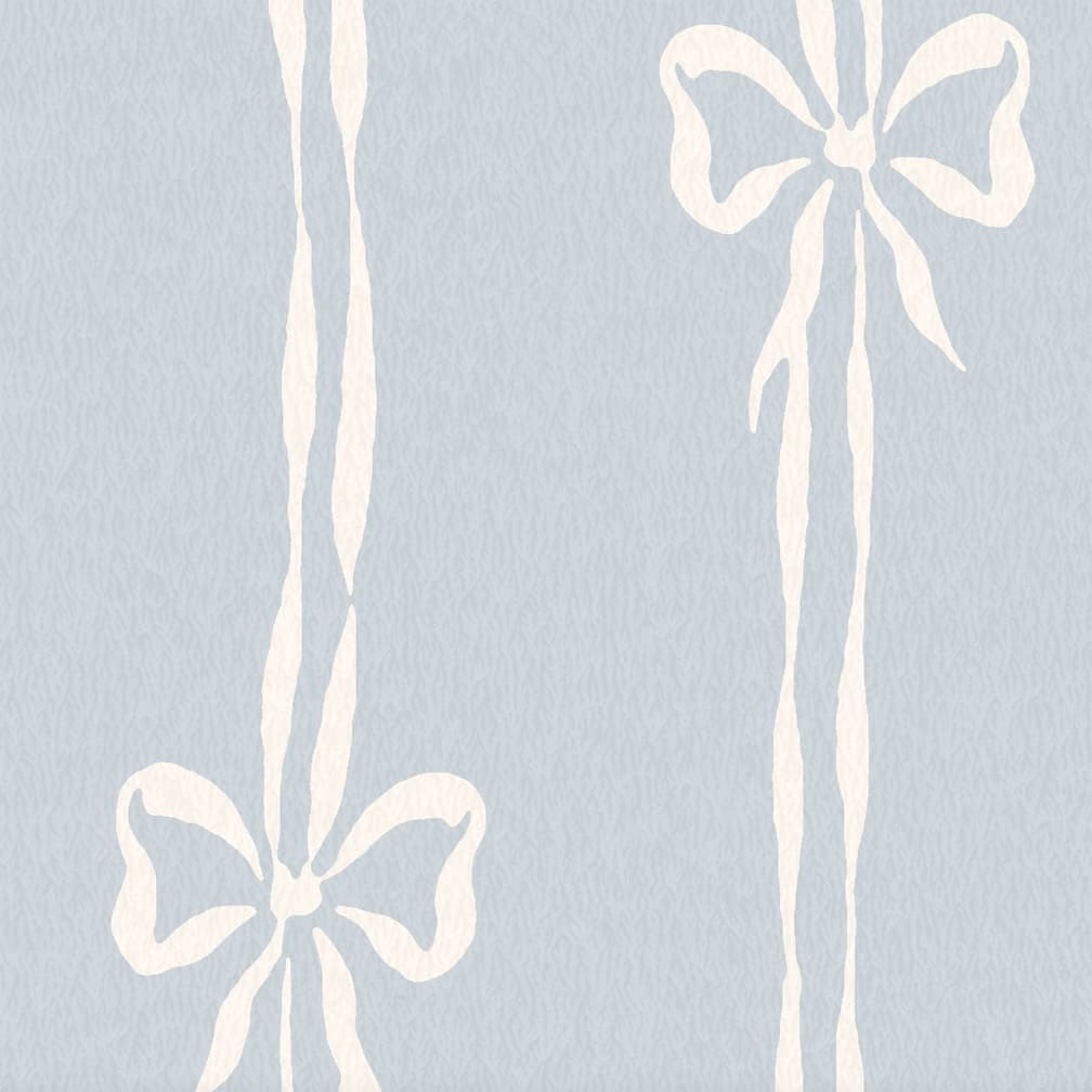 Woodchip & Magnolia Bow Peep Dusky Blue Wallpaper