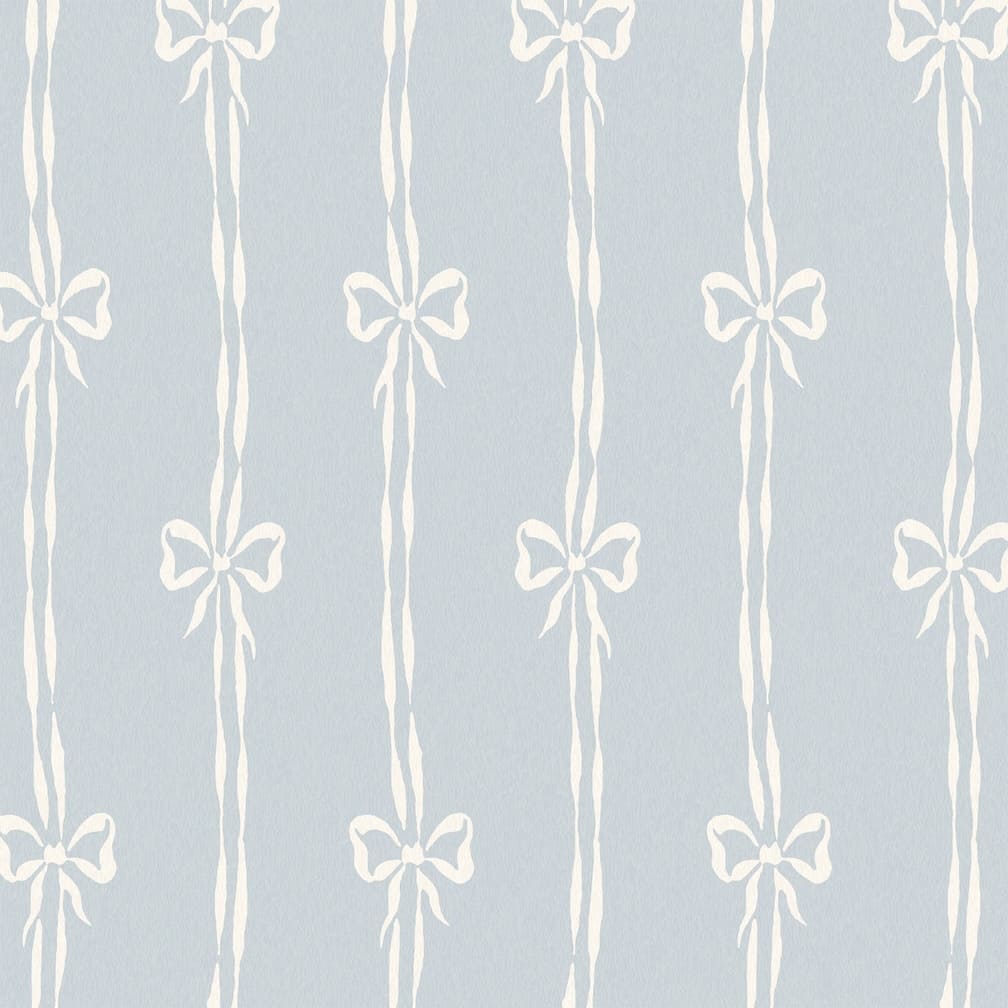 Woodchip & Magnolia Bow Peep Dusky Blue Wallpaper