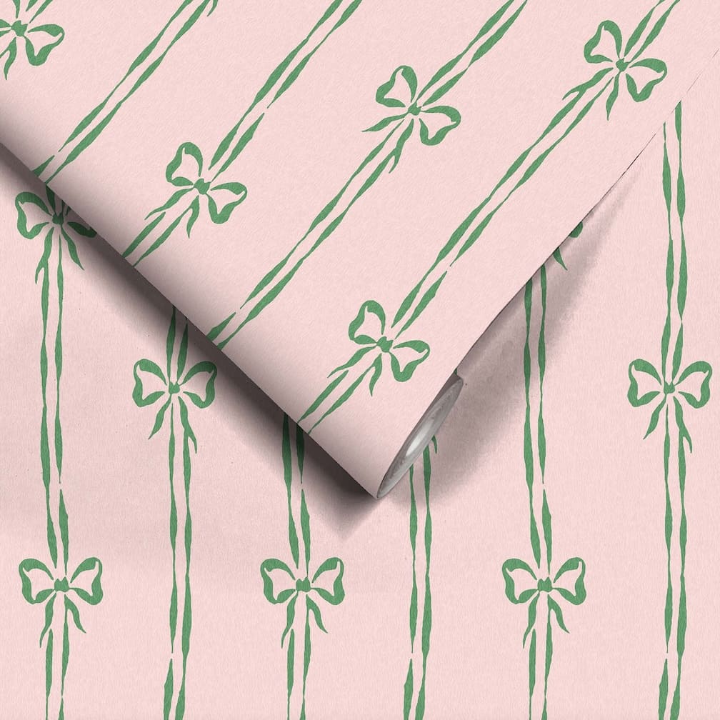 Woodchip & Magnolia Bow Peep Pink Apple Wallpaper